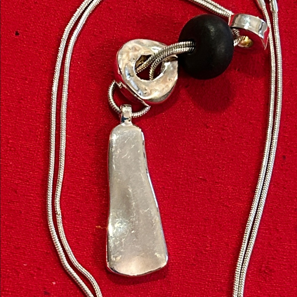 Chico's Silver and Black Pendant Necklace - Picture 5 of 7